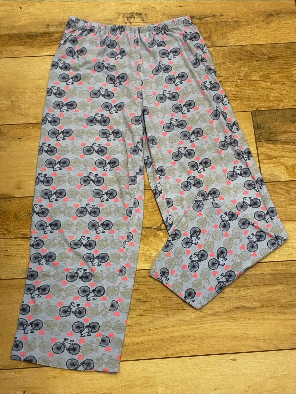 Laura Scott Blue and Pink Bicycle Print Pajama Pants